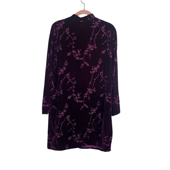 Jacyln Smith Top Women L Purple Floral Burnout Retro Boho Western Classic Mature - Picture 9 of 11